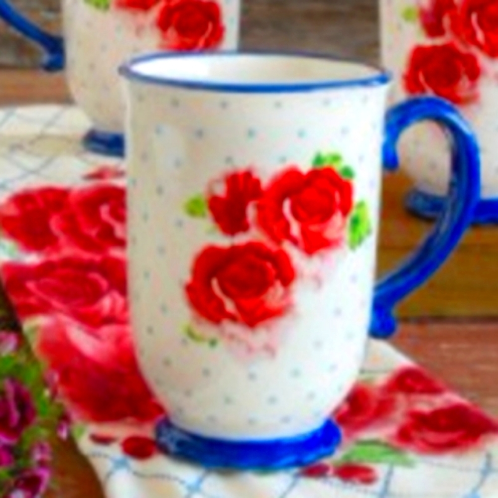 New Pioneer Woman Heritage Floral Mug - Picture 1 of 5
